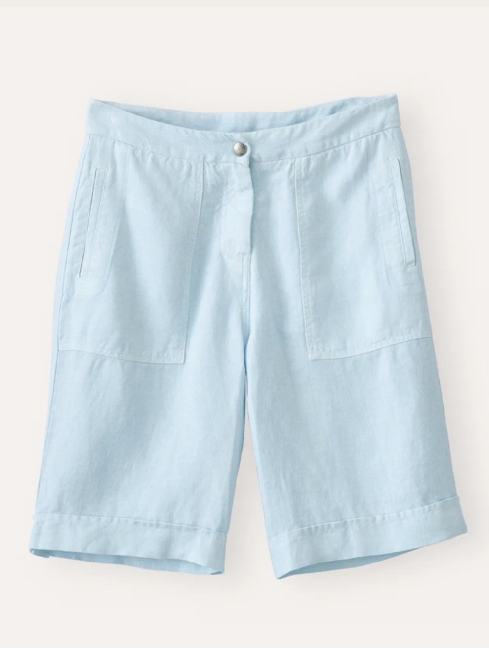 Poetry Relaxed Heavy Linen Shorts in Chambray